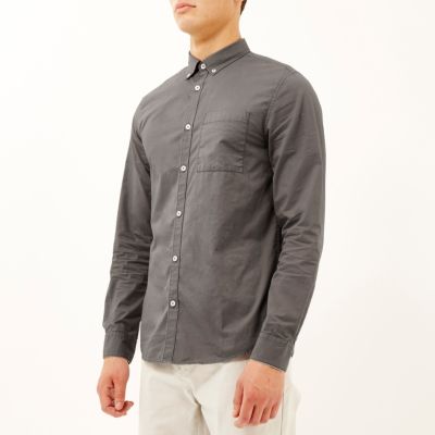 Grey twill shirt